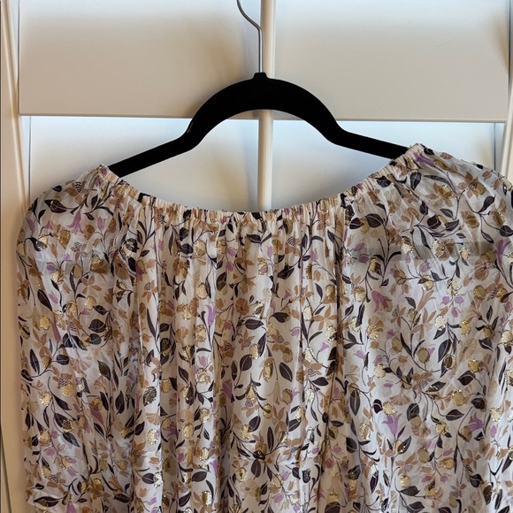 NWT Ann Taylor Cream and Purple Floral Blouse - Picture 8 of 11